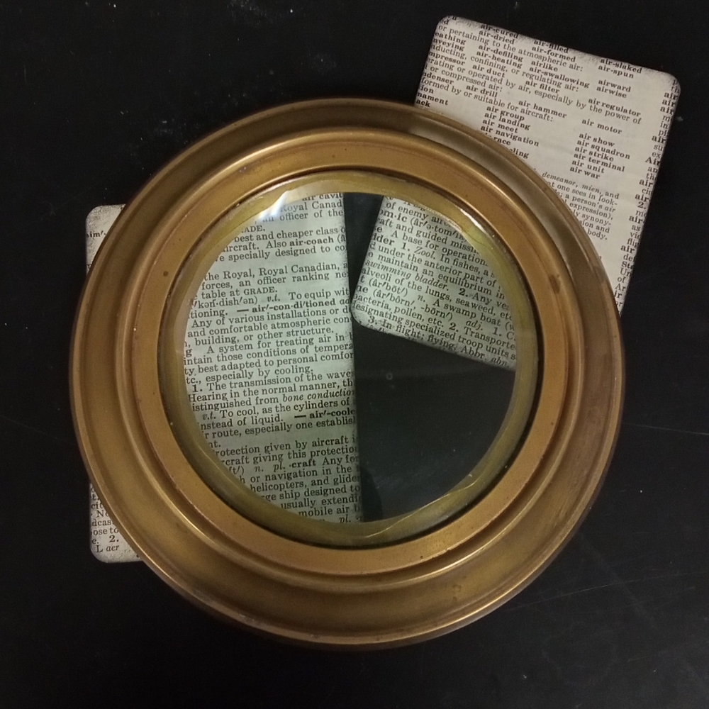 Antique Nautical Style Brass Table Magnifying Glass